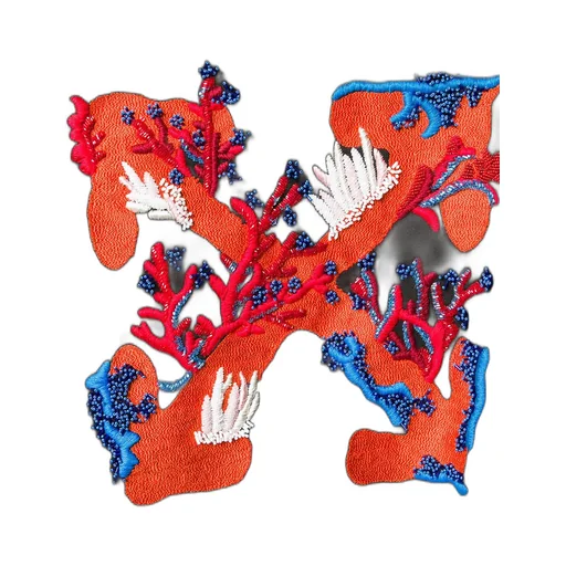 Coral-Embroidered Oversized Jumper