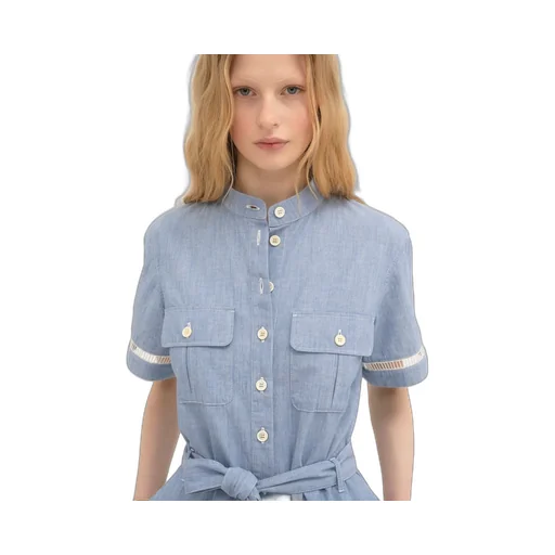 Button-Down Short-Sleeved Jumpsuit