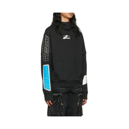 We11Done Logo Printed Straight Hem Hoodie