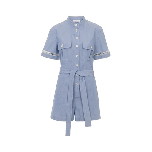 Button-Down Short-Sleeved Jumpsuit