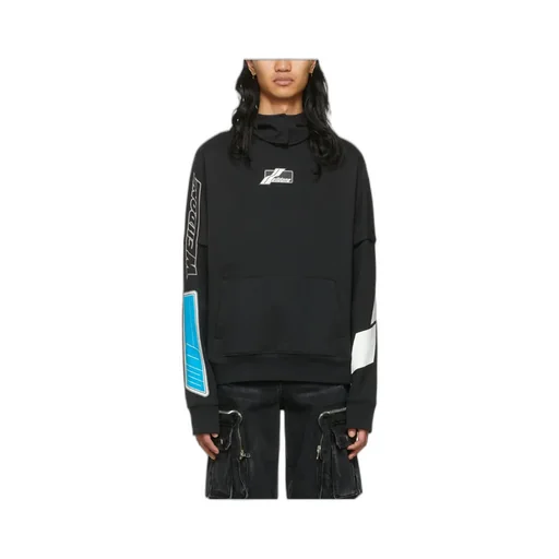 We11Done Logo Printed Straight Hem Hoodie
