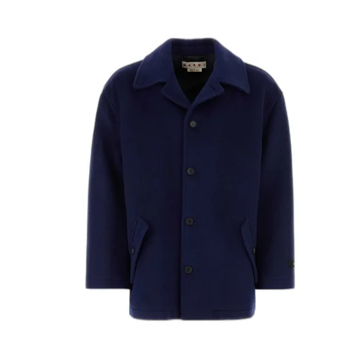 Marni Logo Patch Single-Breasted Short Coat