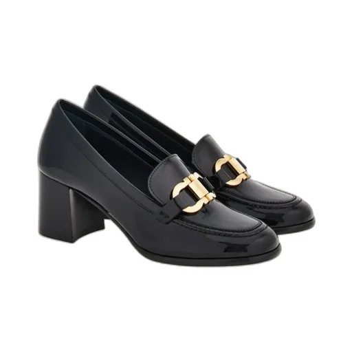 Gancini Decorative High-Heeled Loafers