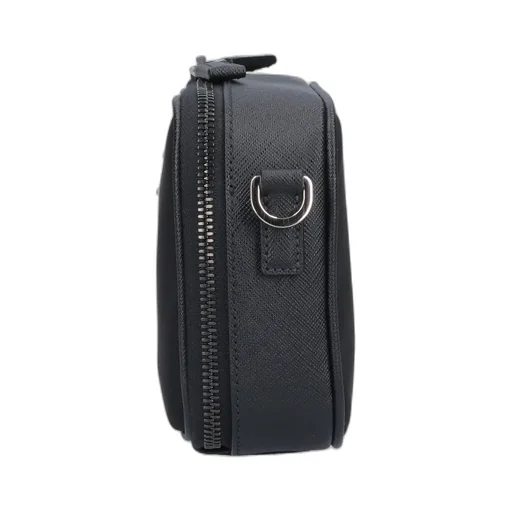 Prada Logo Plaque Brique Zipped Messenger Bag