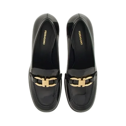 Gancini Decorative High-Heeled Loafers