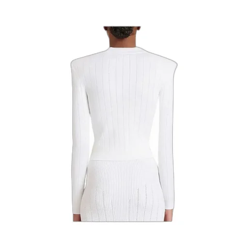 Balmain Button Embellished Ribbed Cardigan