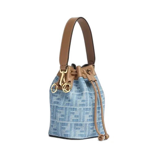 Fendi Mon Tresor Ff Denim Mini Bucket Bag