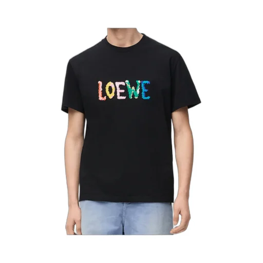 Loewe Logo Embroidered Crewneck T-Shirt
