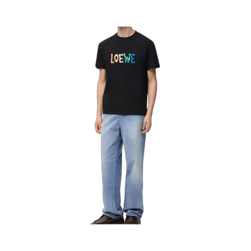Loewe Logo Embroidered Crewneck T-Shirt