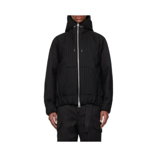 Hoodie Sacai Pinstriped Zip-Up Hooded Jacket