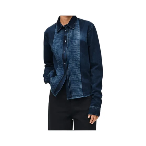 Pleated Shirt In Denim