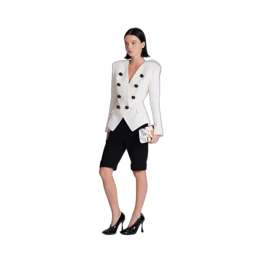 8-Button Double Crepe Jacket