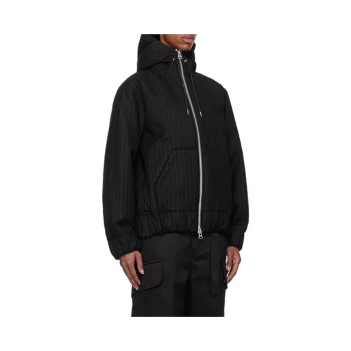 Hoodie Sacai Pinstriped Zip-Up Hooded Jacket