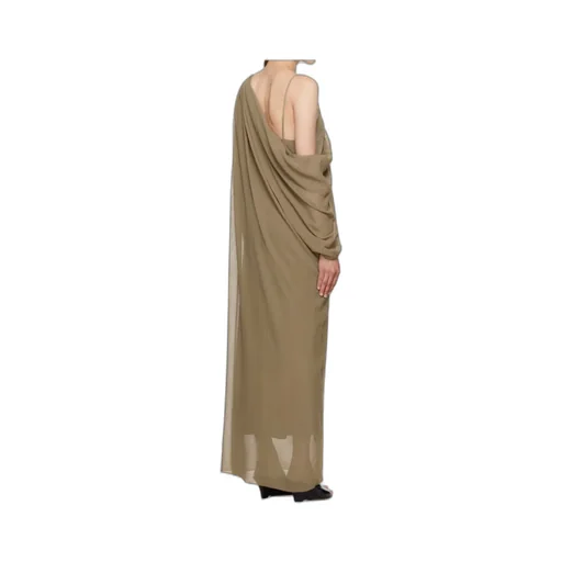 Khaite Taj Asymmetric Chiffon Maxi Dress