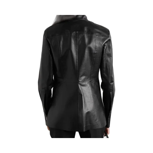Digging And Cutting Design Leather Blouse