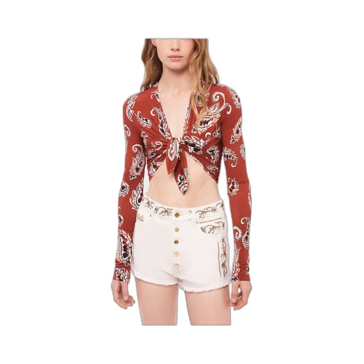 Paisley-Print Cropped Top