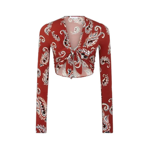 Paisley-Print Cropped Top