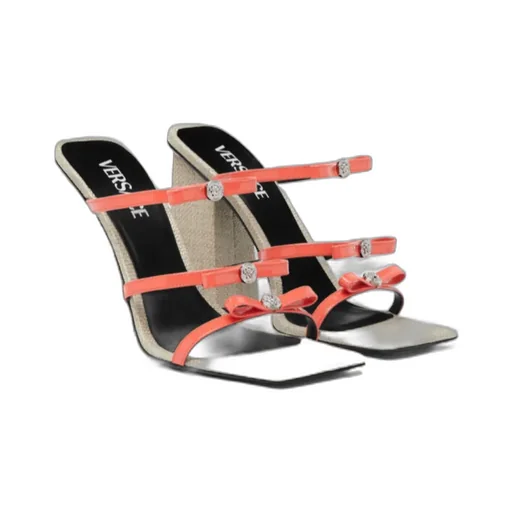 Versace Gianni Ribbon Square-Toe Sandals