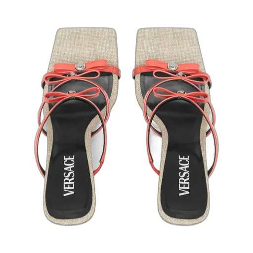 Versace Gianni Ribbon Square-Toe Sandals