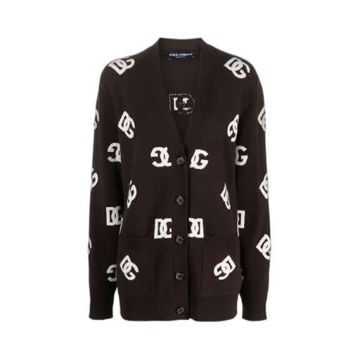 Dolce & Gabbana Dg Monogram V-Neck Cardigan