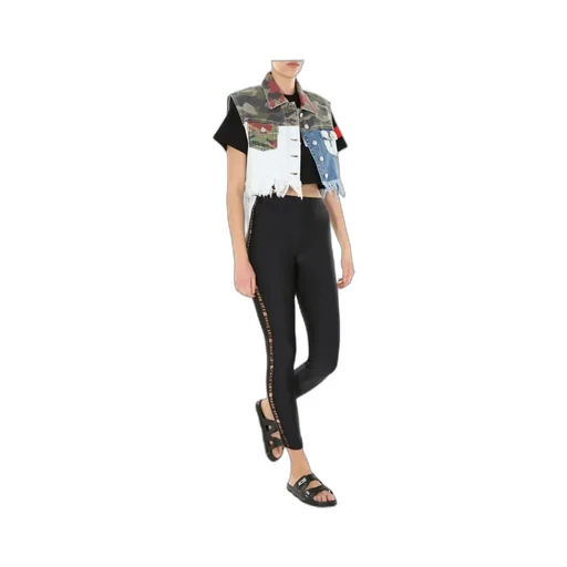 Gcds Patchwork Cropped Denim Vest