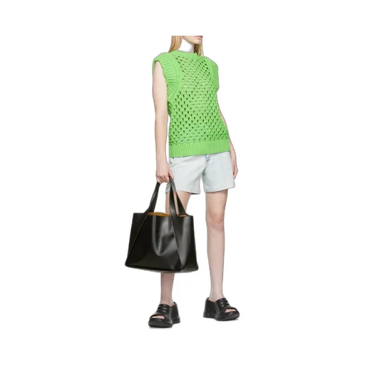 Stella Mccartney Logo Perforated Open Top Tote Bag
