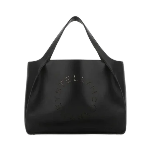 Stella Mccartney Logo Perforated Open Top Tote Bag