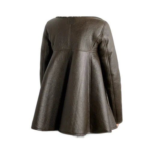 Lapel Long-Sleeved Leather Jacket