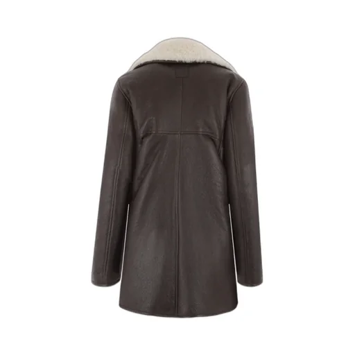 Lapel Long-Sleeved Leather Jacket