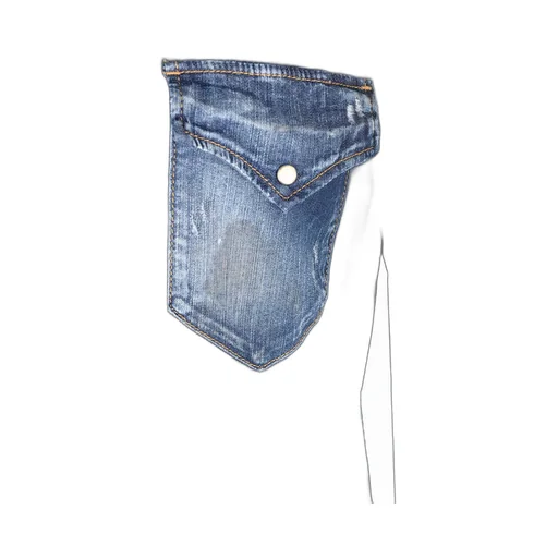 Dsquared2 Button-Up Denim Distressed Shirt