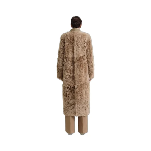 Shearling Single-Breasted Maxi Coat