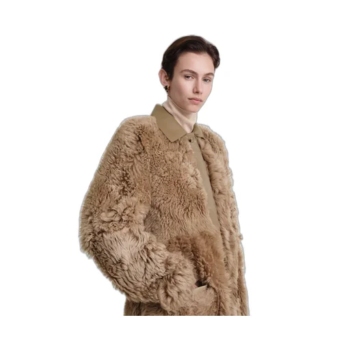 Shearling Single-Breasted Maxi Coat