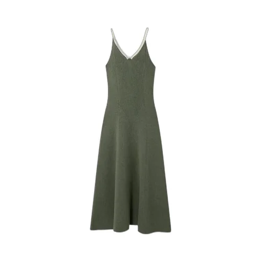 Ribbed Wool Mid-Length Dress