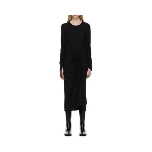 Long-Sleeve Gathered-Detail Dress