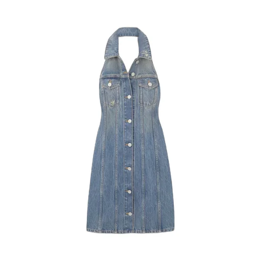 Denim Hanging Neck Dress