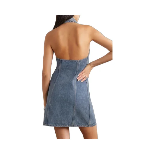 Denim Hanging Neck Dress