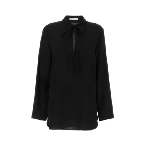 The Row Long-Sleeved Tie-Detailed Top