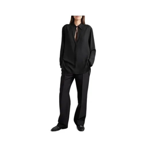The Row Long-Sleeved Tie-Detailed Top