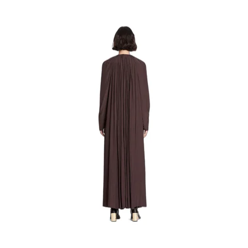 Long-Sleeved Pleated Dress