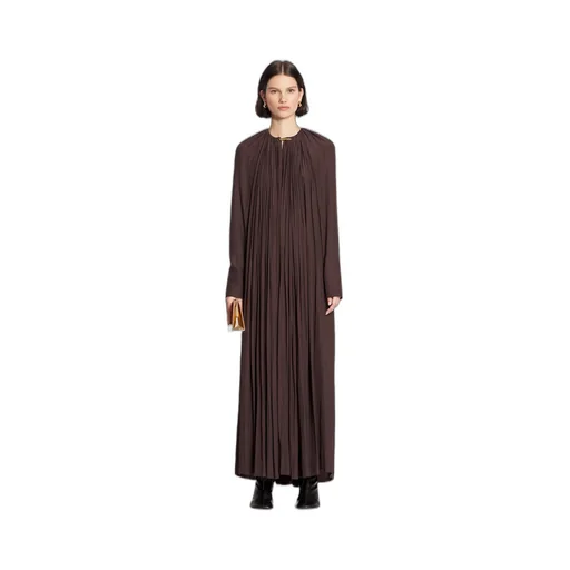 Long-Sleeved Pleated Dress