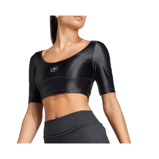Adidas By Stella Mccartney Logo Printed Cropped Top