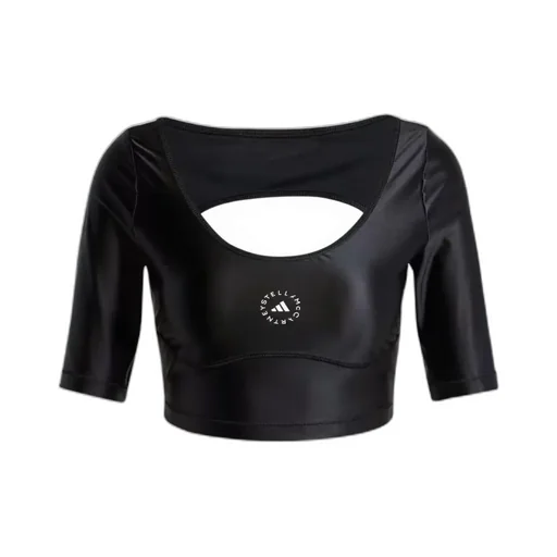 Adidas By Stella Mccartney Logo Printed Cropped Top