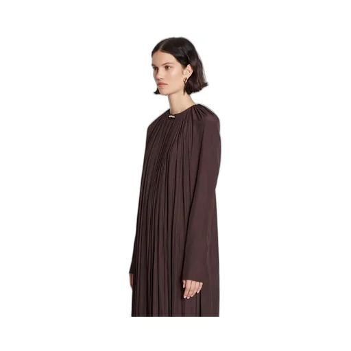Long-Sleeved Pleated Dress