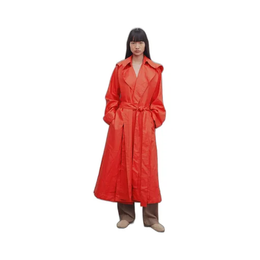 Long Double-Breasted Windbreaker