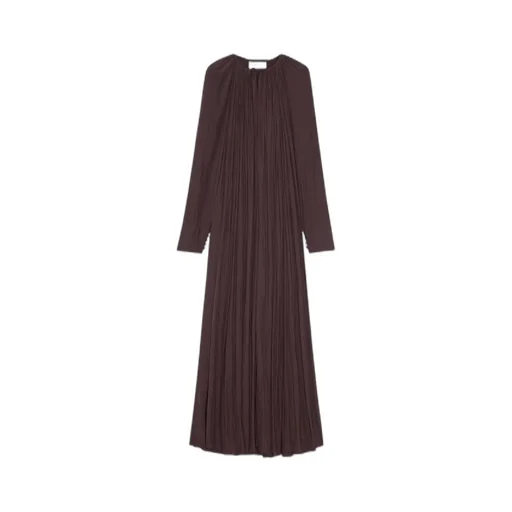 Long-Sleeved Pleated Dress