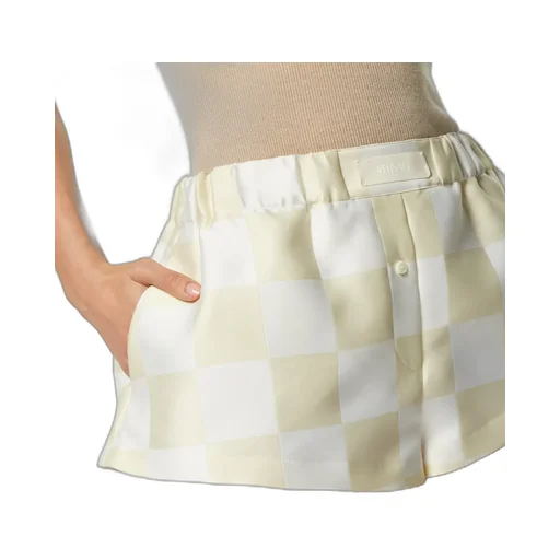 Checked Satin Shorts