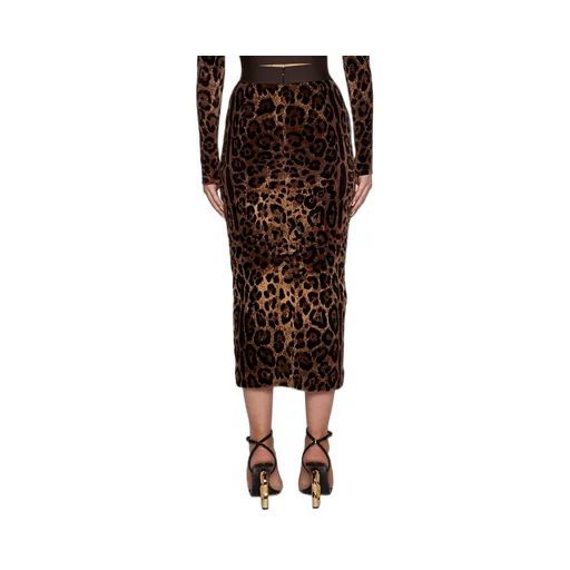 Dolce & Gabbana Chenille High Waist Midi Skirt