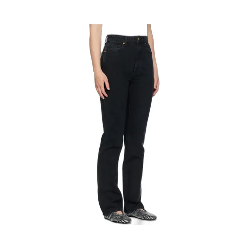 Khaite Danielle High-Waist Straight-Leg Jeans