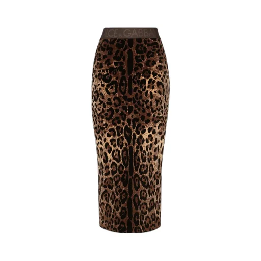Dolce & Gabbana Chenille High Waist Midi Skirt