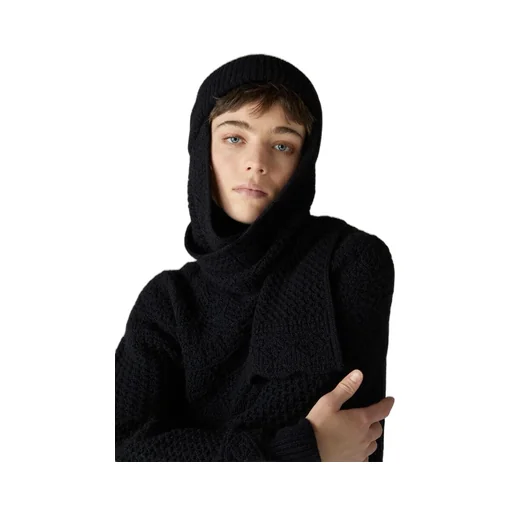 Knitted Hooded Cashmere Scarf
